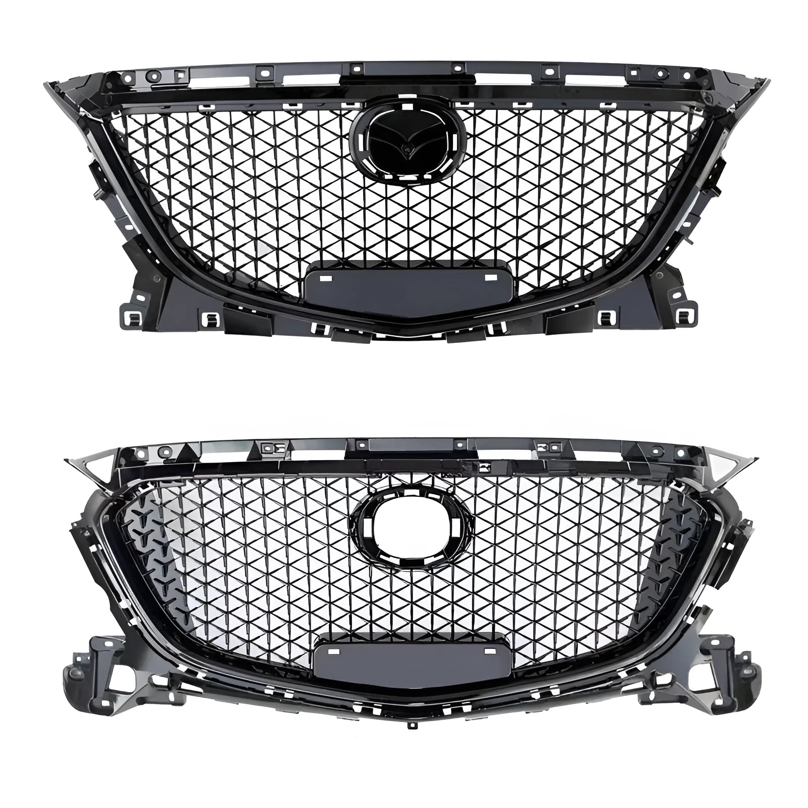 Unksera car tail spoiler retrofit kit M10 shown in honeycomb and three-section shovel design options.