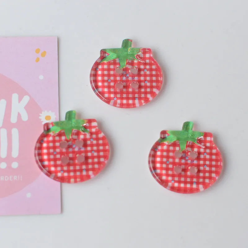 Tomato button ornament accessories in mixed colours for craft and sewing projects
