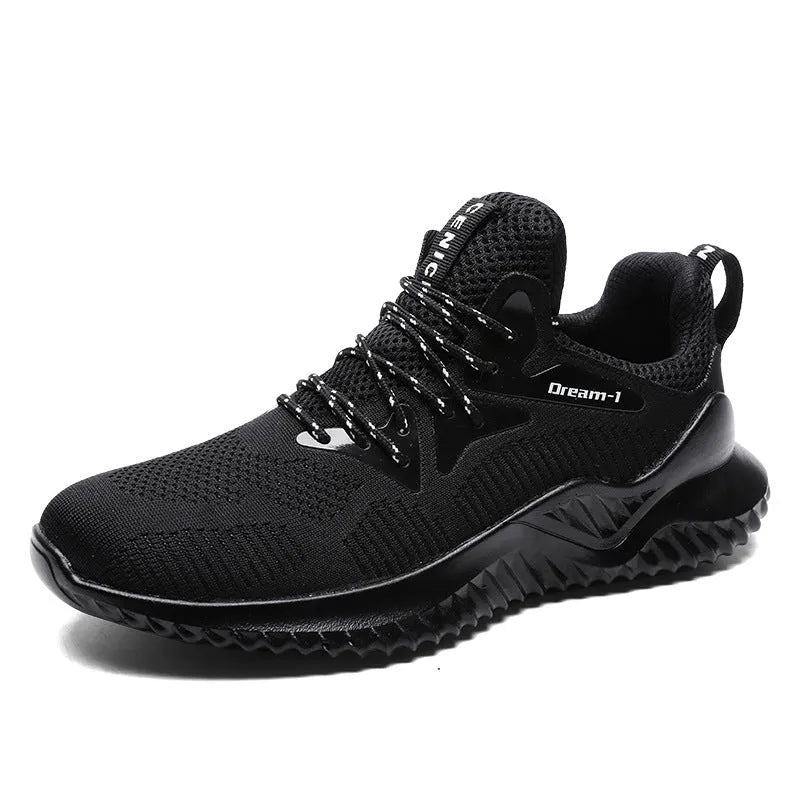 Adult unisex low-top running shoes in red with mesh upper and front strap.
