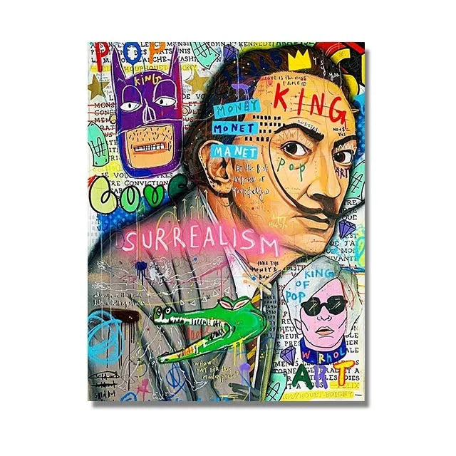 Graffiti abstract street poster canvas spray painting frameless wall art