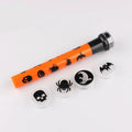 Orange metal pumpkin skull flashlight projection lamp with textured metal finish