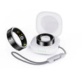 Black ceramic smart ring for health monitoring with heart rate and blood oxygen tracking