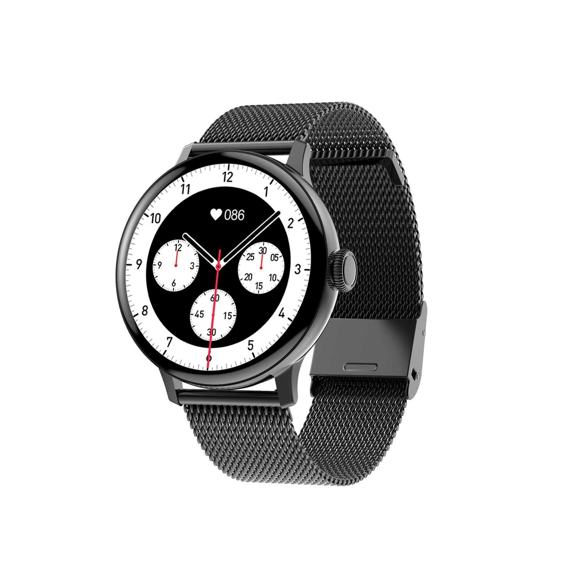 Bluetooth smart bracelet with touch screen showing heart rate display