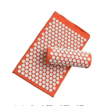 Lotus-shaped acupressure mat set with pillow in cotton cloth