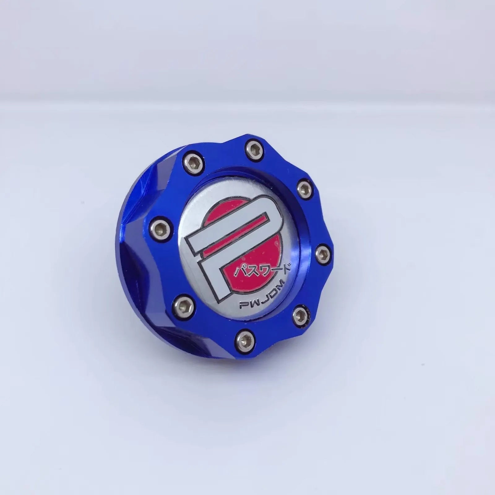 Aluminium alloy fuel tank cap for Honda vehicles in red, blue, gold, or purple