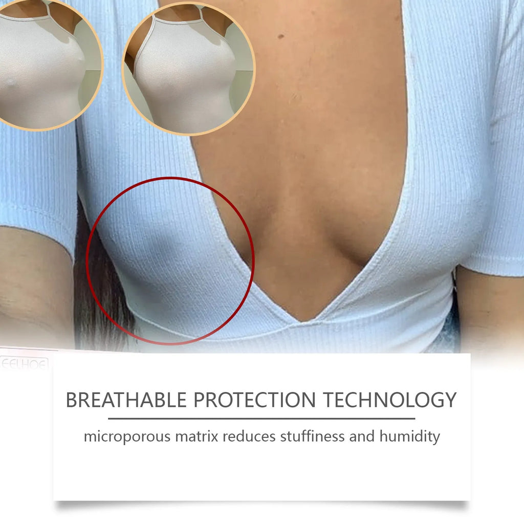 Transparent chest patches for breastfeeding mothers with adhesive backing