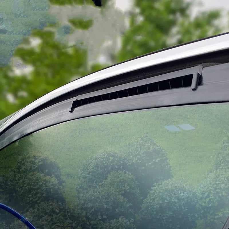Black and white USB-powered car ventilation fan for exhaust odour removal