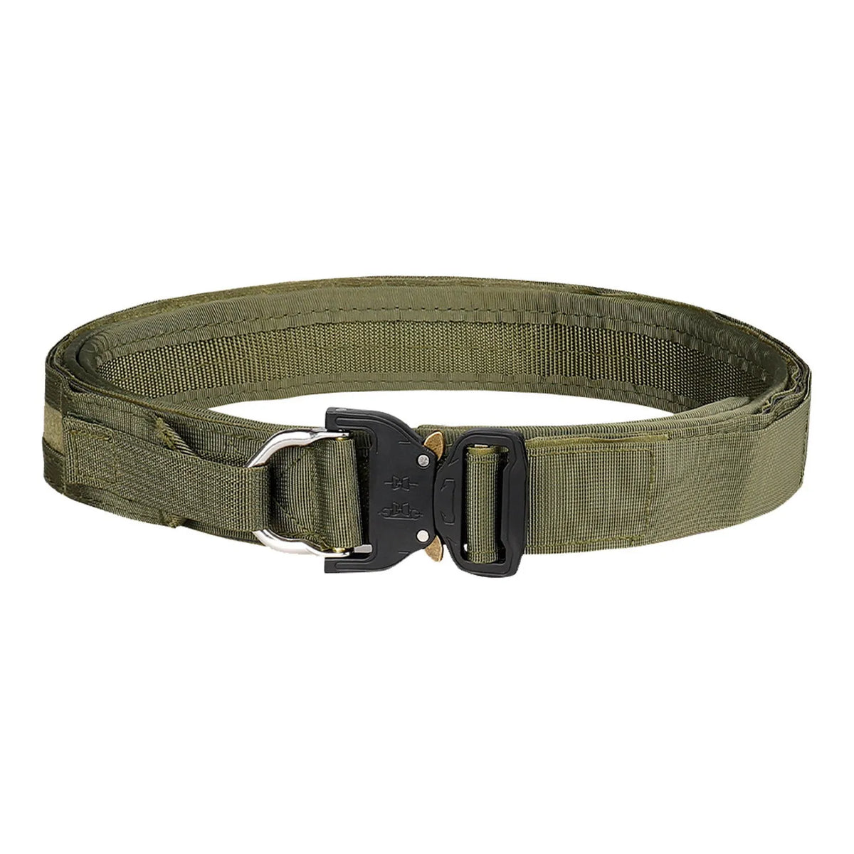 Double-layer thickened nylon tactical waistband, 127cm, with alloy release buckle in black, army green or khaki