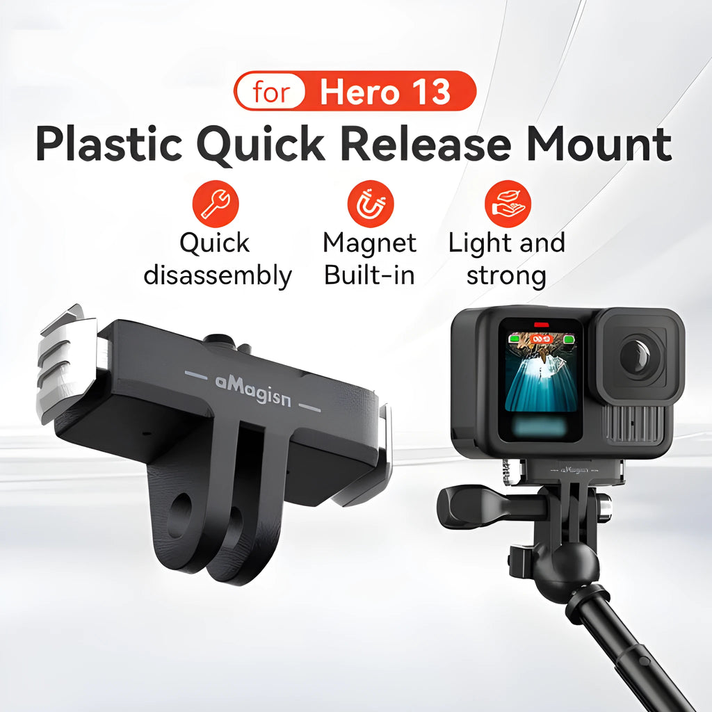 Magnetic quick release base adapter for GoPro Hero13 Black in ABS plastic and stainless steel