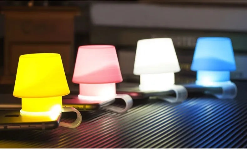 Silicone mobile phone flash lamp shade in blue pink yellow 55x47x61mm