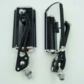 Aluminium alloy bicycle handlebar rearview mirror, 125mm x 45mm mirror face, 22.2mm clamp, black silver red blue pair
