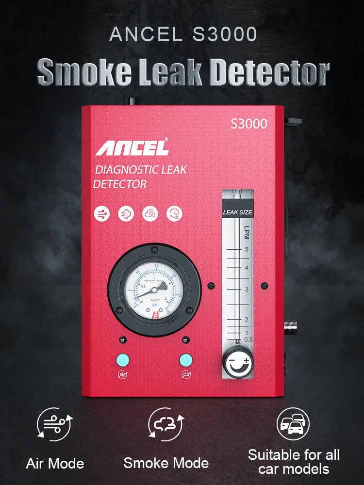 S3000 model car smoke detector vacuum leak diagnostic tool with 12V power supply