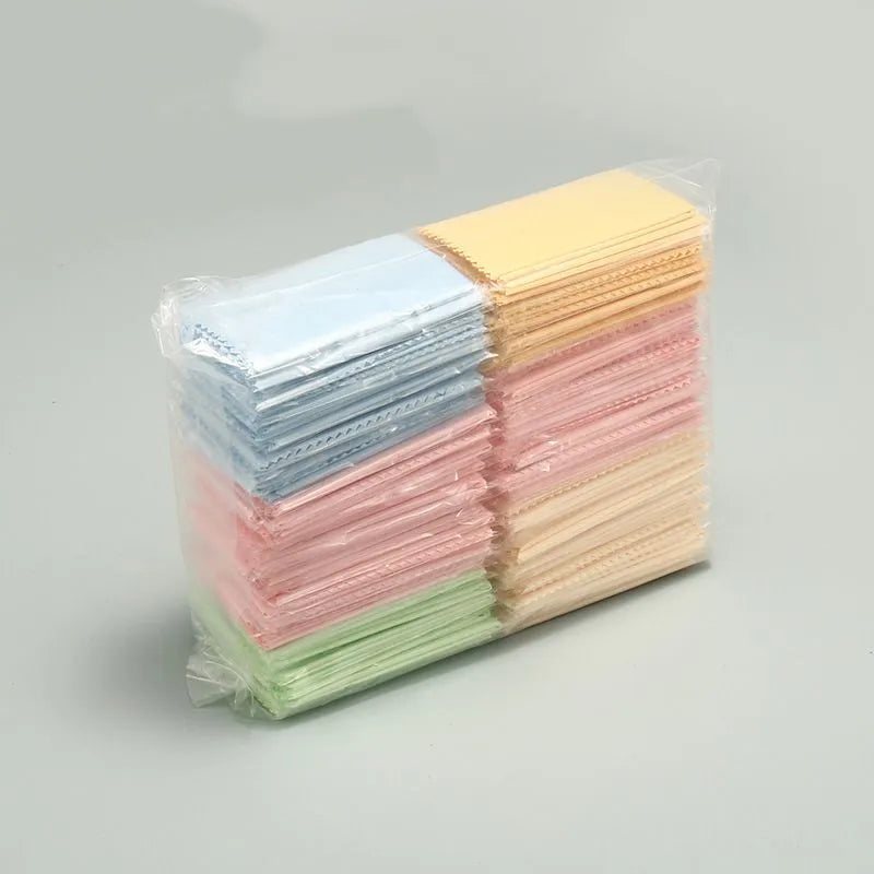 120gsm knitted multi-color microfiber cleaning cloth for eyeglass and screen cleaning, 15x18cm
