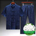 Men's Mulberry Silk Tang Suit in traditional Chinese style with satin finish