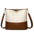 Brown soft PU leather messenger bag with external pocket and organised interior compartments.