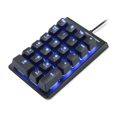 MOTOSPEED K22 22-key mechanical numeric keypad with red switches and adjustable LED backlight, wired USB connection
