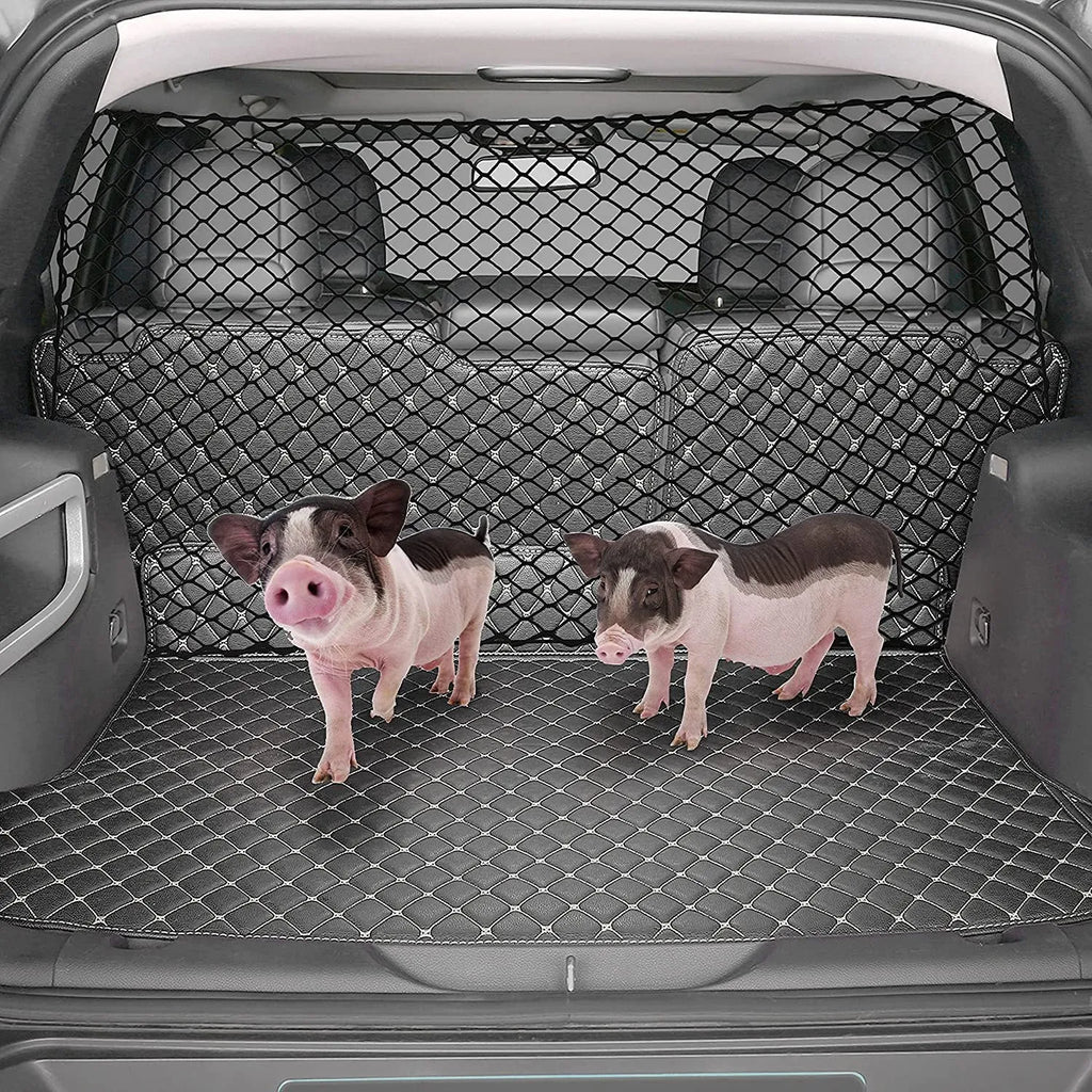 Black mesh dog protective car barrier net 120cm by 70cm for hatchback trunk isolation