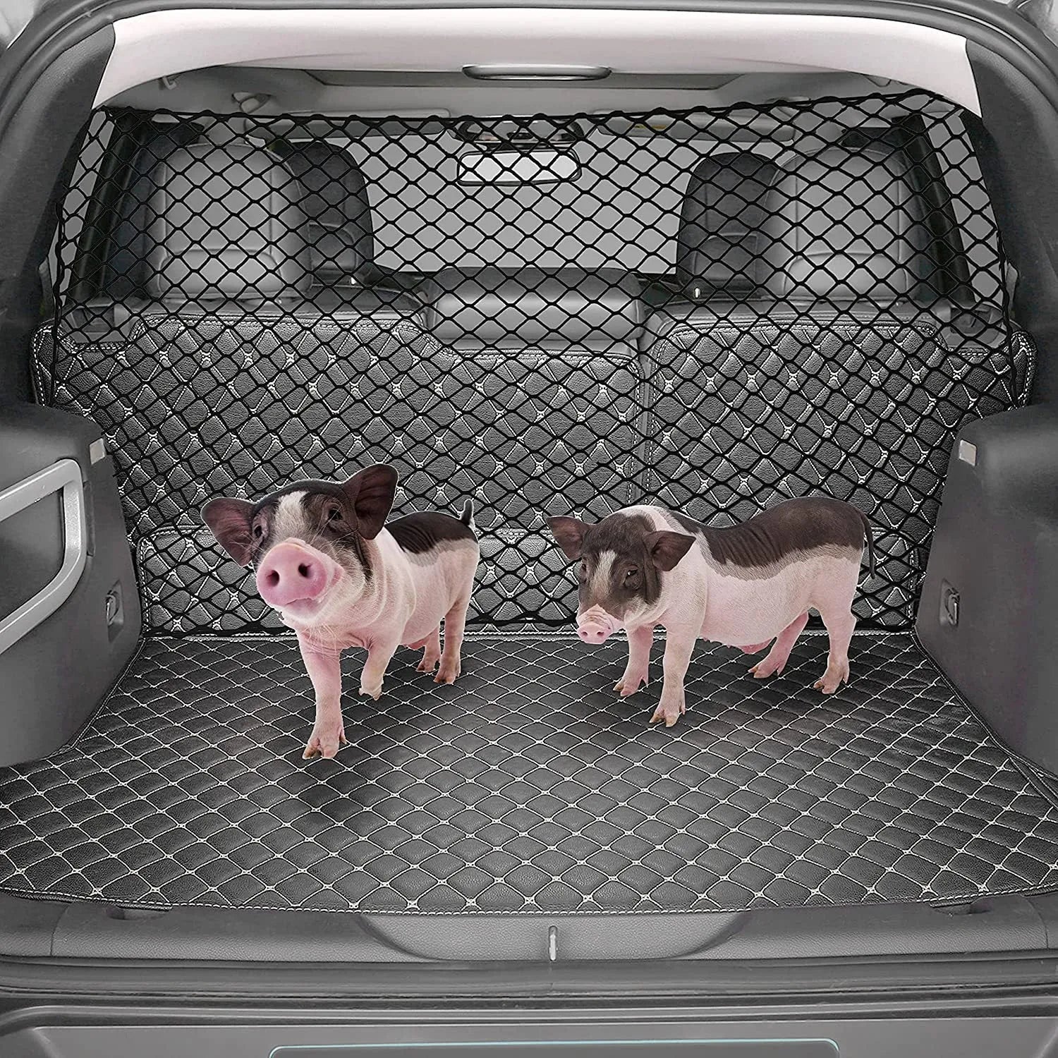 Black mesh dog protective car barrier net 120cm by 70cm for hatchback trunk isolation