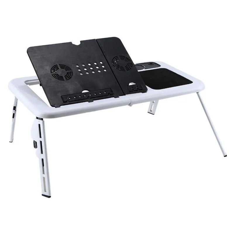 White folding ABS computer desk bed with adjustable legs and double heat dissipation, 560 x 316mm