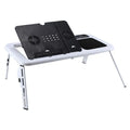 White folding ABS computer desk bed with adjustable legs and double heat dissipation, 560 x 316mm