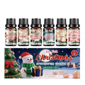Christmas aromatherapy essential oil set with six 10ml bottles of festive fragrances