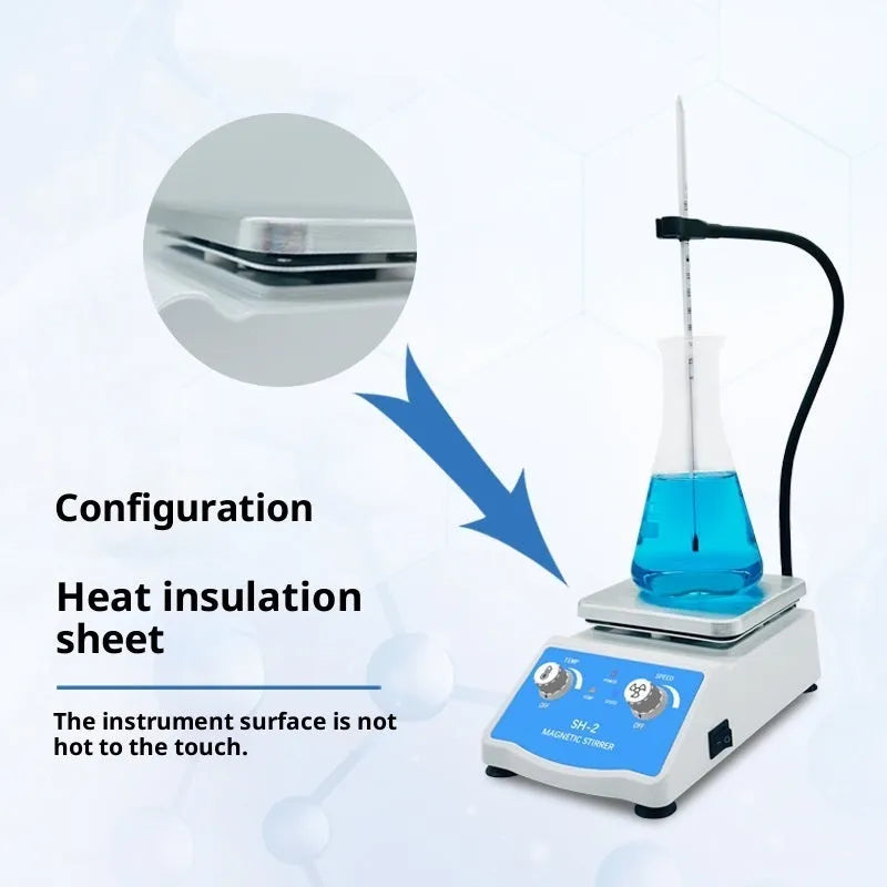 SH-2 magnetic stirrer with heating and speed regulation, 12V, 225 x 126 x 70 mm