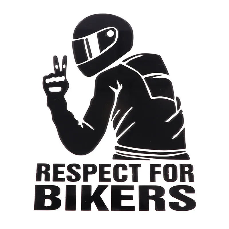 15x11cm biker automobile sticker in reflective silver on motorcycle fairing