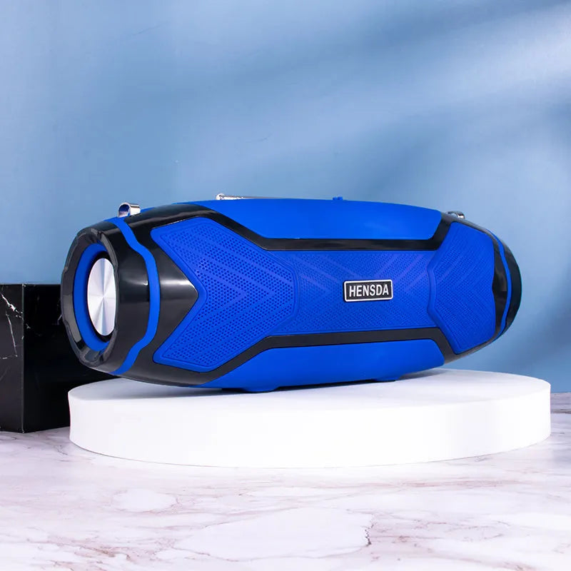 Compact Bluetooth speaker with plastic construction available in black, blue, green, grey, or red colour options