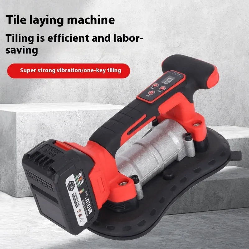 21V battery-operated tile laying machine with suction base and adjustable controls for ceramic tile installation