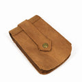 Crazy horse leather key case 7cm by 11.5cm in dark brown colour lying flat