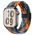 Nylon loop buckle woven watch strap for Apple Watch 45mm with protective case and condensation film