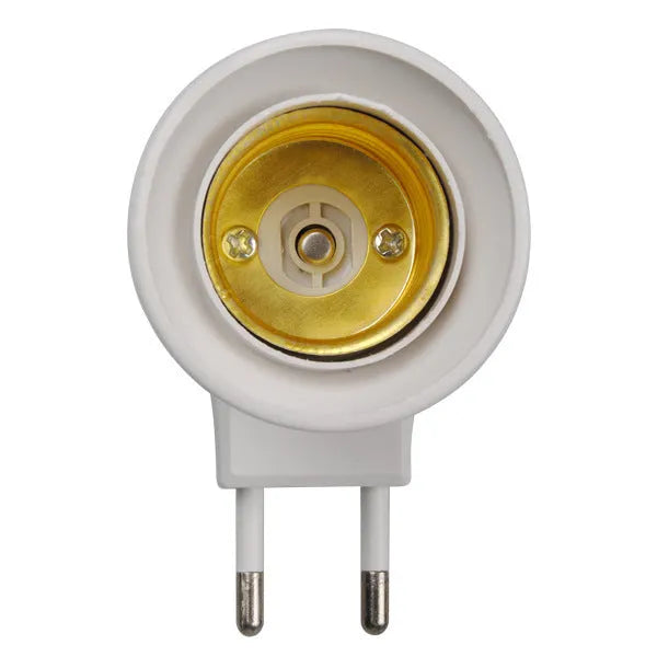 White wall plug-in E27 lamp holder with a switch and a choice of AU, EU, or US plug styles.