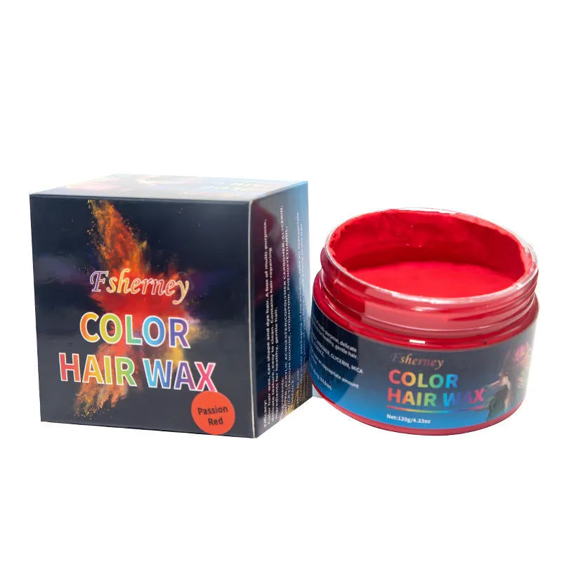 120g tub of hair styling clay for strong hold and temporary colour in nine different shades.