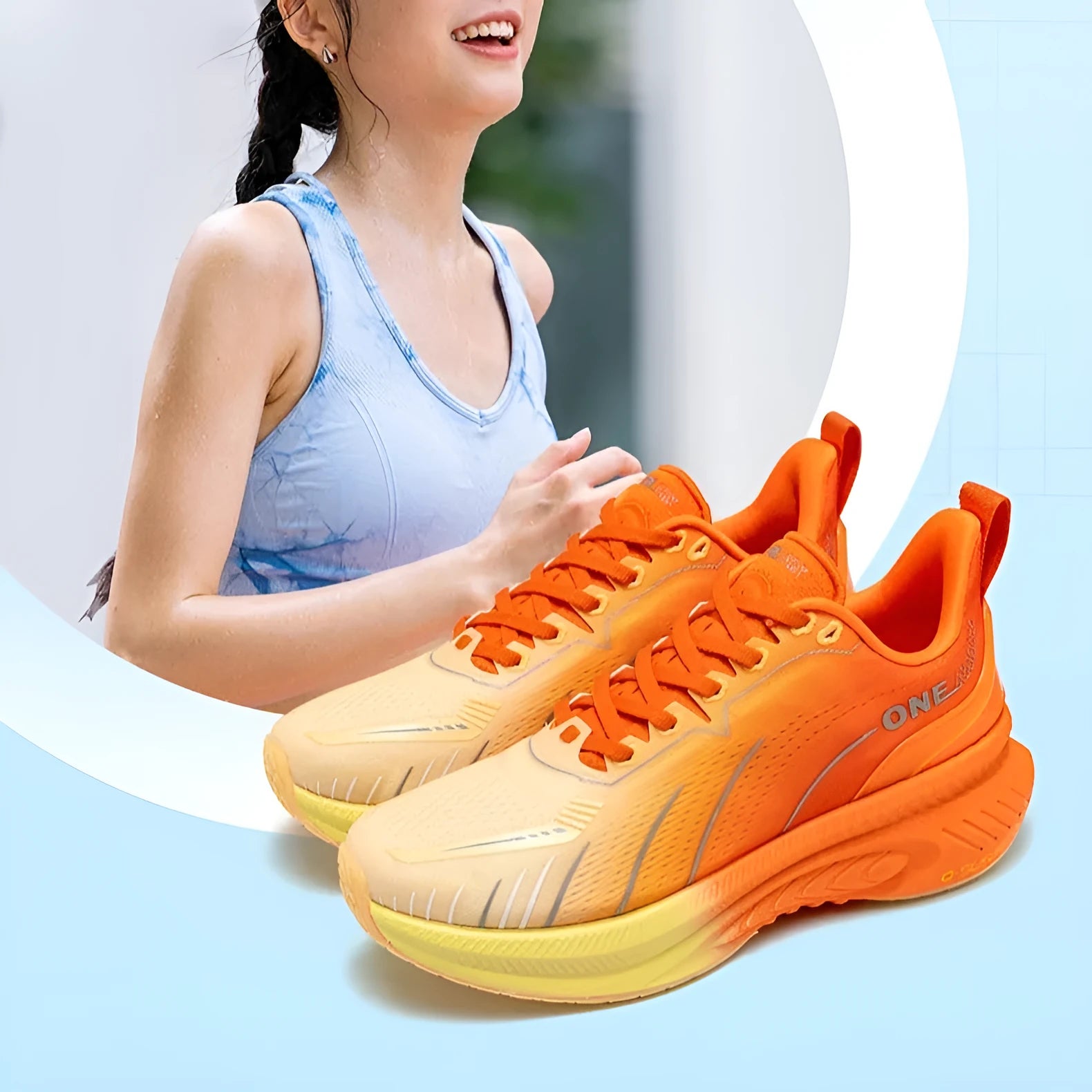 Men's low-top running shoes in various colours with rubber sole and PU mesh upper.