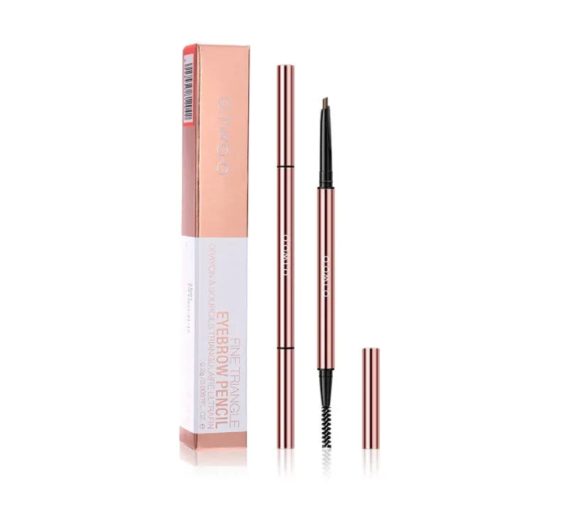 Eye brow make-up pencil in colour box with refillable sharpener and six shade options