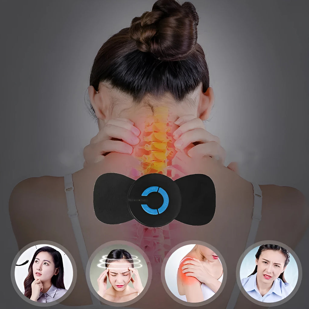 Black HQ-185 mini electric shoulder and neck massager with massage patches