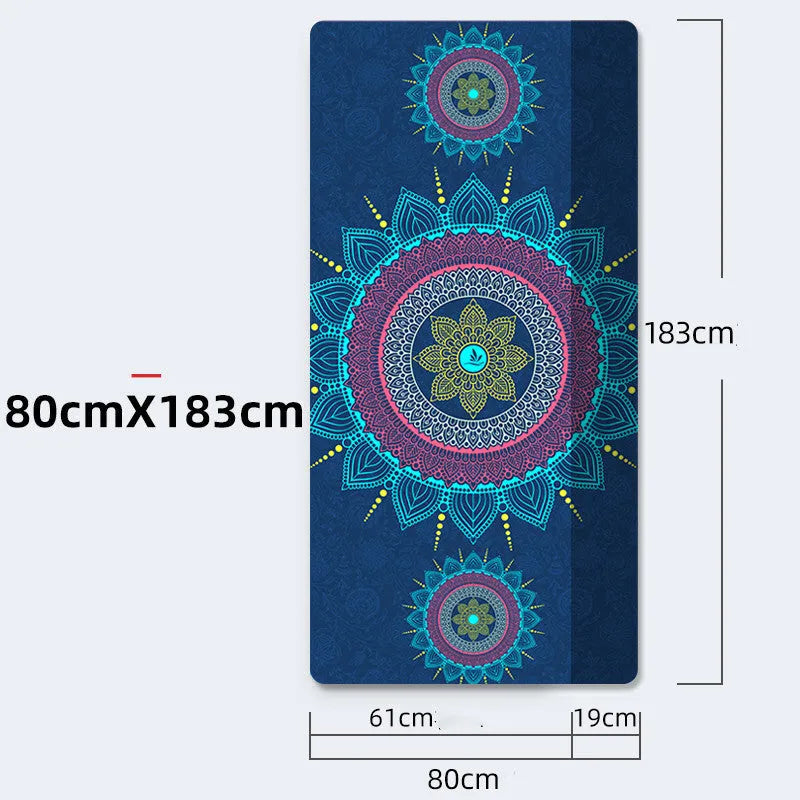 Yoga mat with geometric pattern, TPE suede material, 183x80cm size, 6mm thickness for beginner fitness