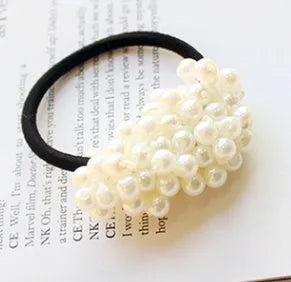 Beaded cloth hair rope in black colour variant for decorative hairstyling