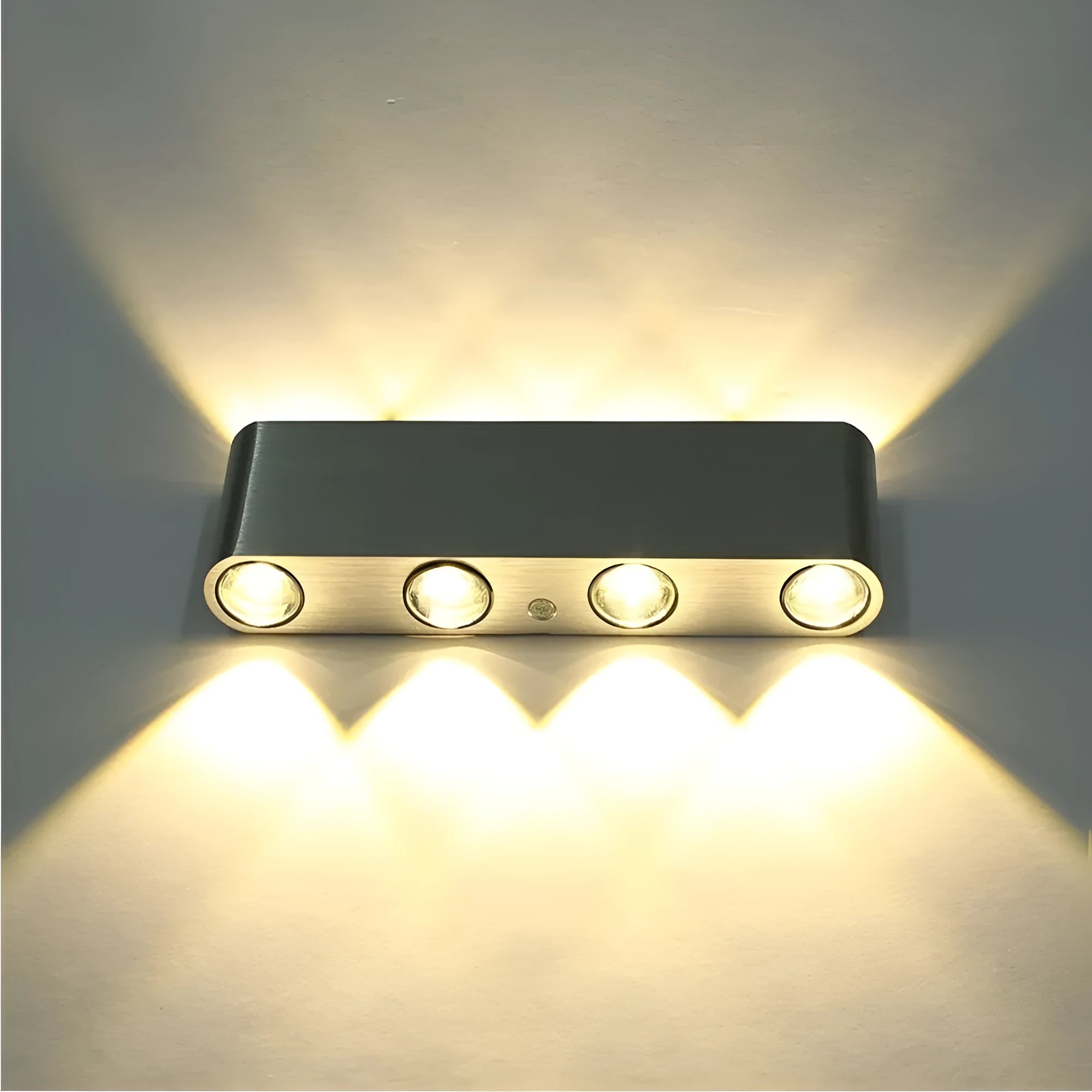 Modern LED corridor lamp with aluminium shade measuring 180x60x30mm