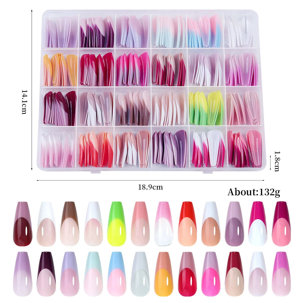 French wear armour removable nail stickers set with 288 pieces, ultra-thin seamless design