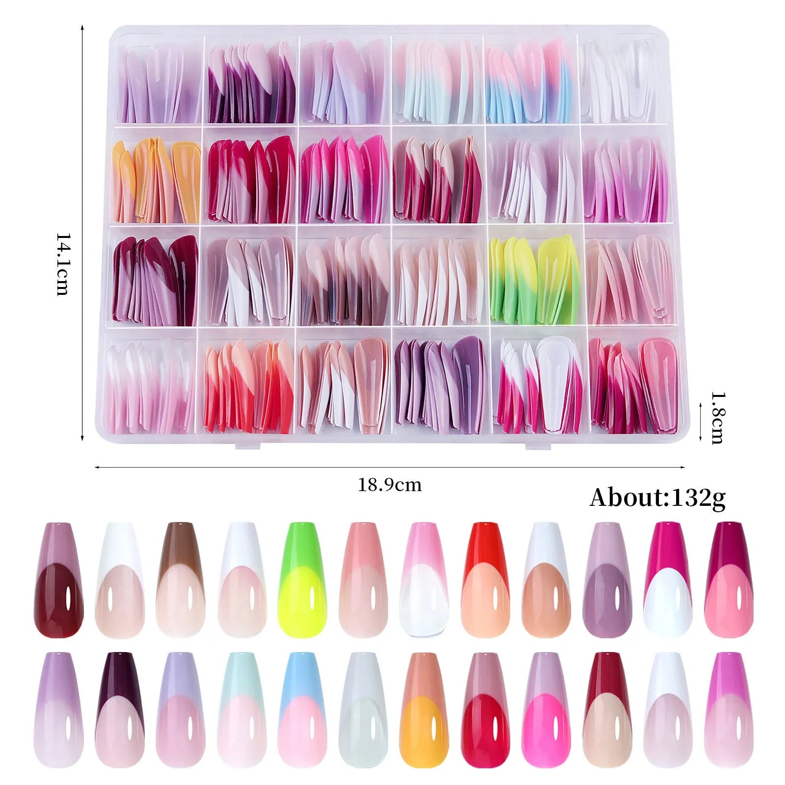 French wear armour removable nail stickers set with 288 pieces, ultra-thin seamless design
