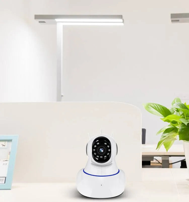 White wireless dome security camera with 3.6mm lens for HD indoor outdoor monitoring