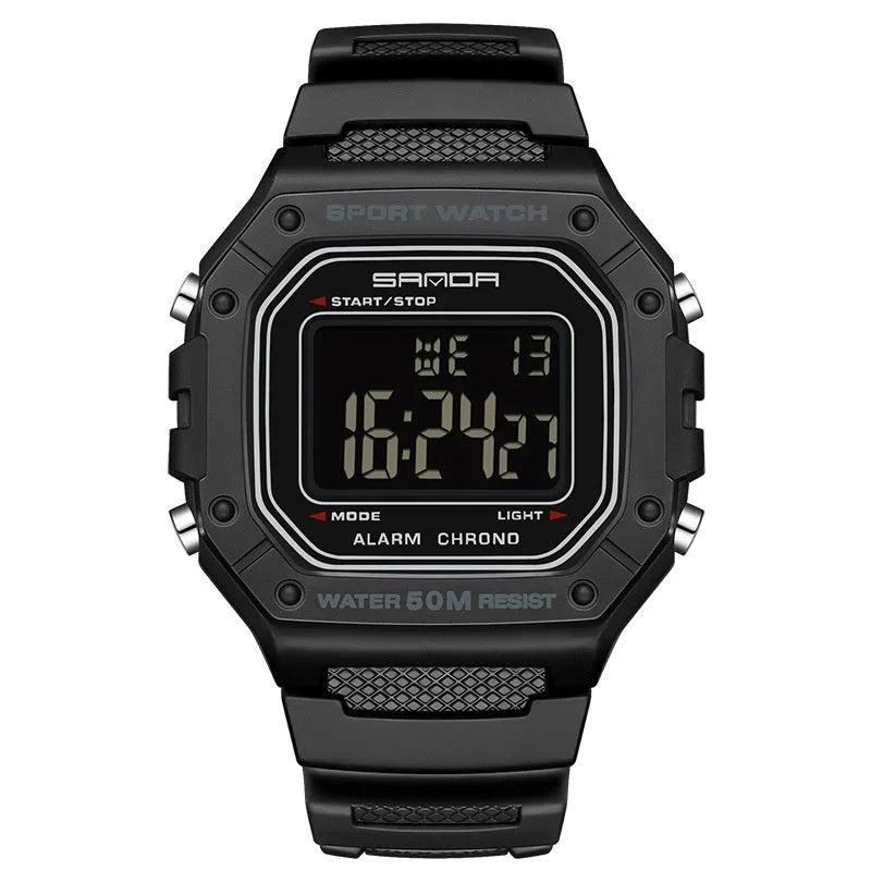 Youth waterproof electronic swimming watch with digital display and alarm clock in multiple colour options