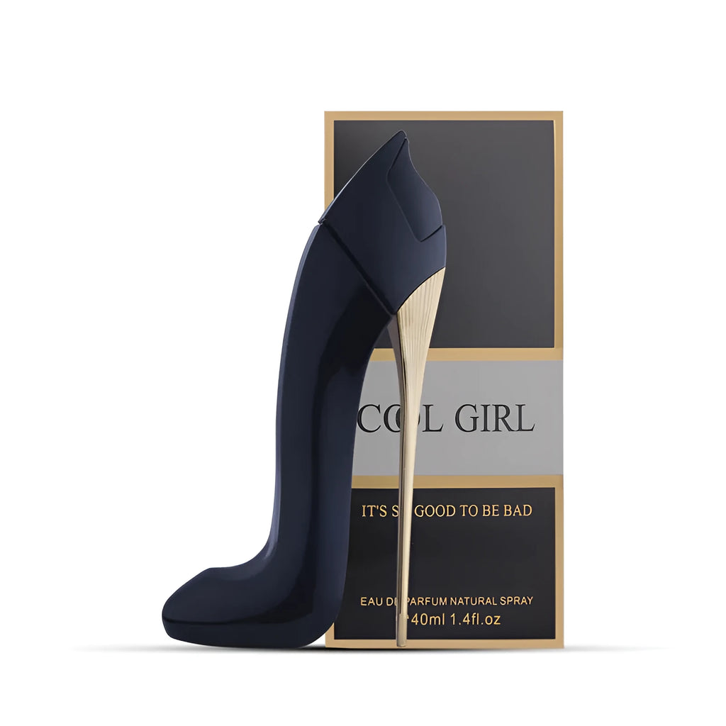Red high heel shaped 40ml eau de toilette bottle with fruity floral notes including honey, rose and jasmine.