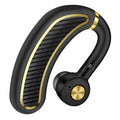 Sweatproof wireless sport earphones in black gold, black silver, box, and white gold colour options.