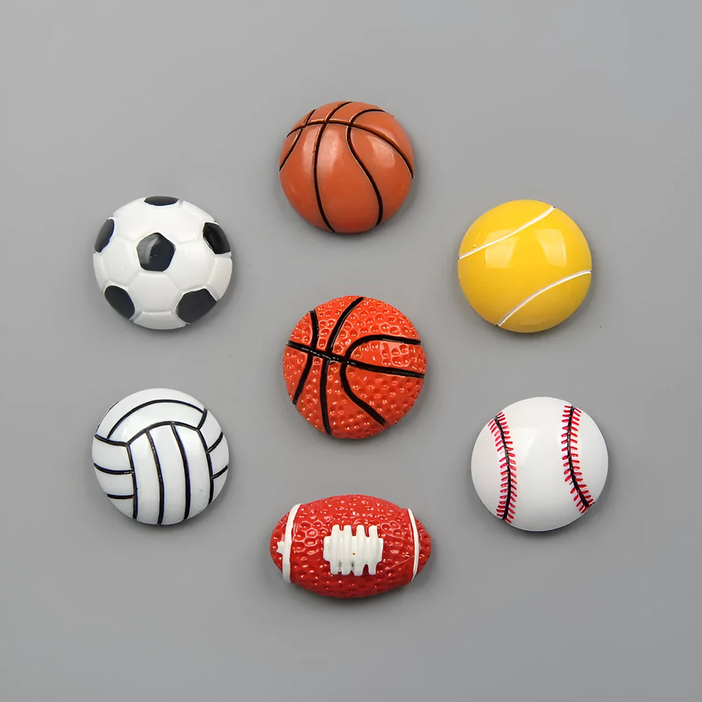 Cartoon creative sports ball decoration sticker magnetic refrigerator magnet resin 2.5cm baseball design