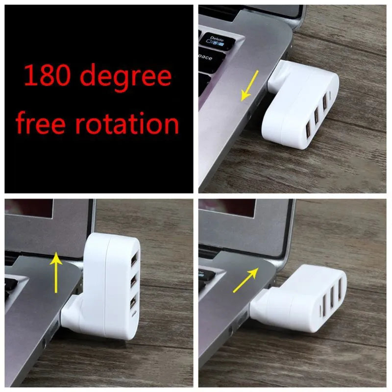 Notebook expansion multi-port splitter converter USB hub in black ABS housing