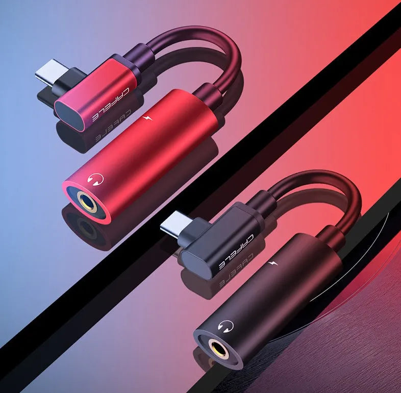 USB Type C audio cable adapter 0.2m in Black for Android phones
