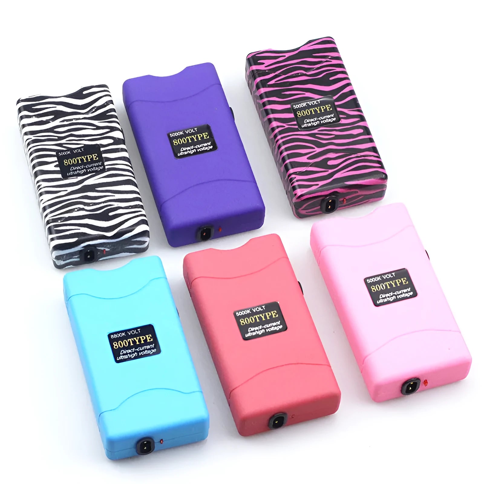 Female self-defence multi-function flashlight in seven colour options with LED torch and alarm functions