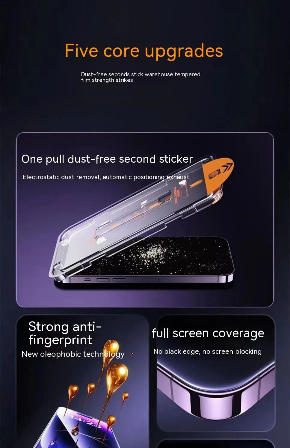 iPhone tempered glass screen protector in HD clear or privacy peep-proof frosted options